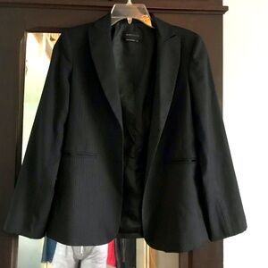 BCBGMaxAzria Black Striped Blazer; XS